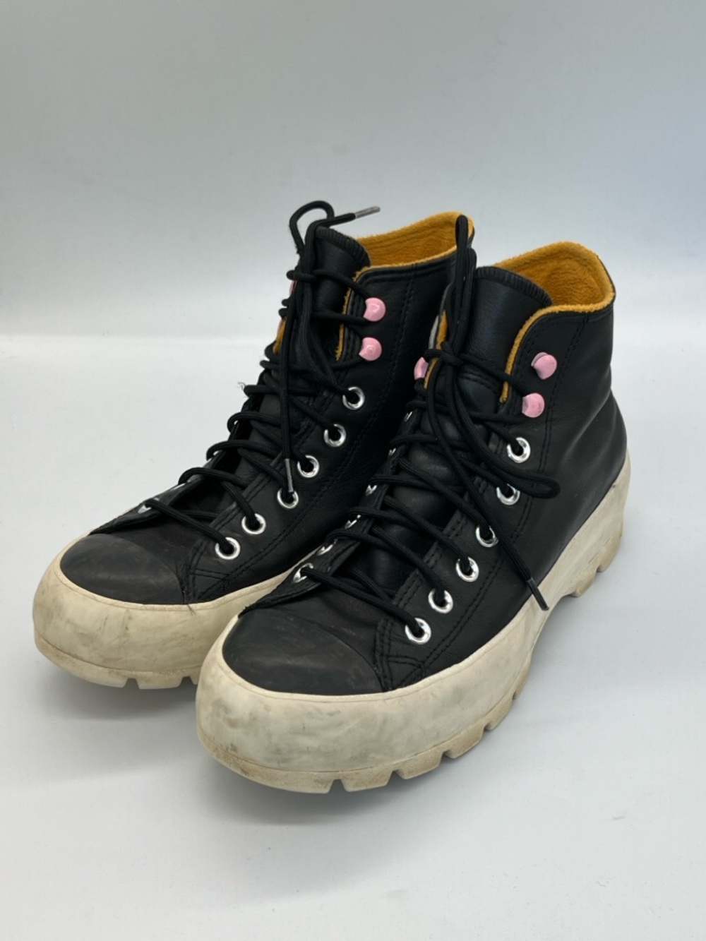 Black leather High-Top converse women’s Sneakers